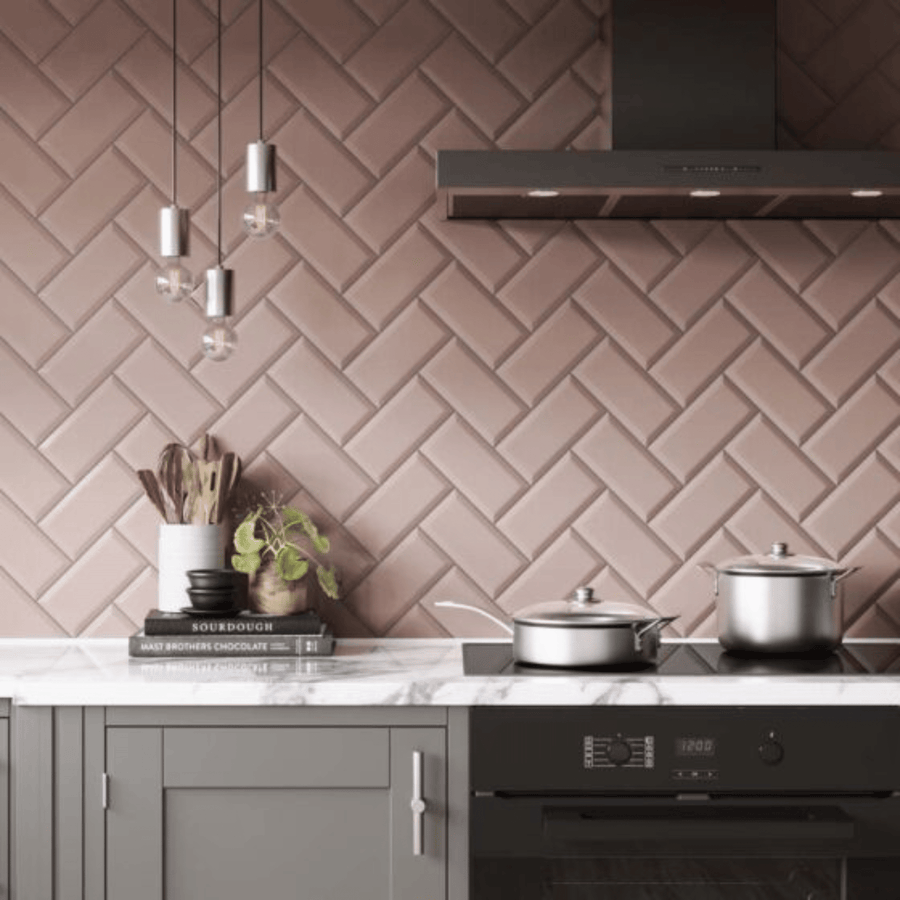 Pink 100x200mm metro tile