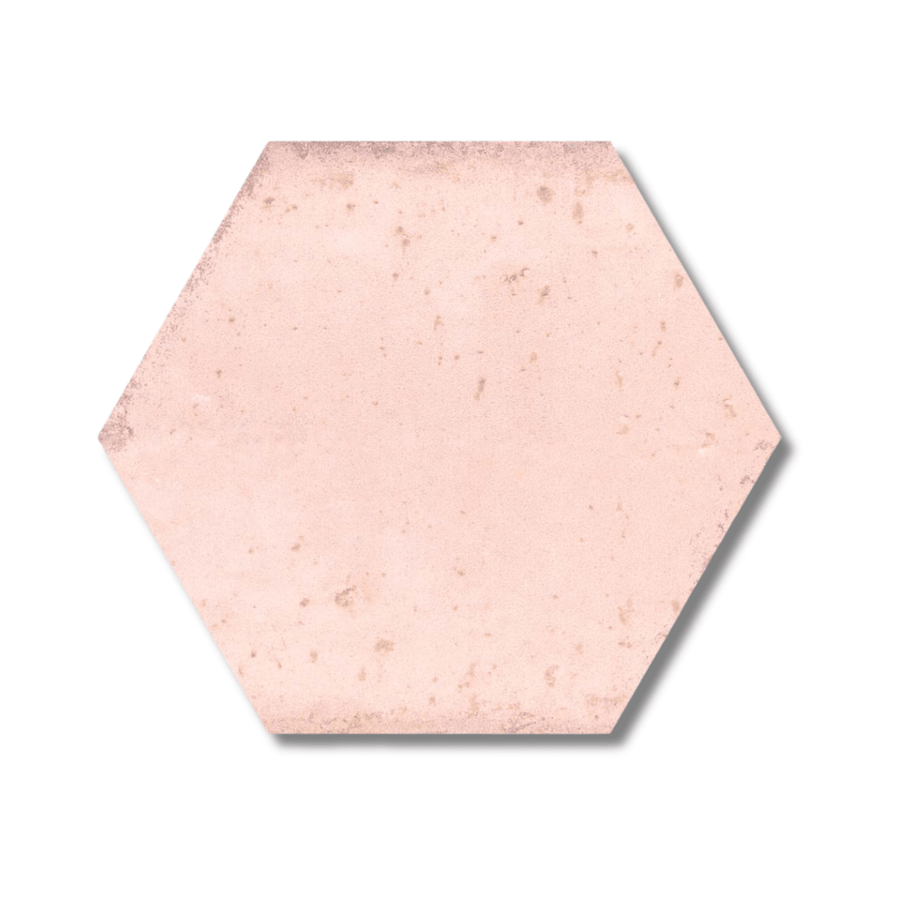 Hope Rose ceramic hex tile wall