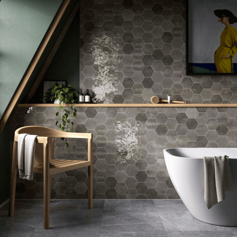 Gloss ceramic hex tile for wall