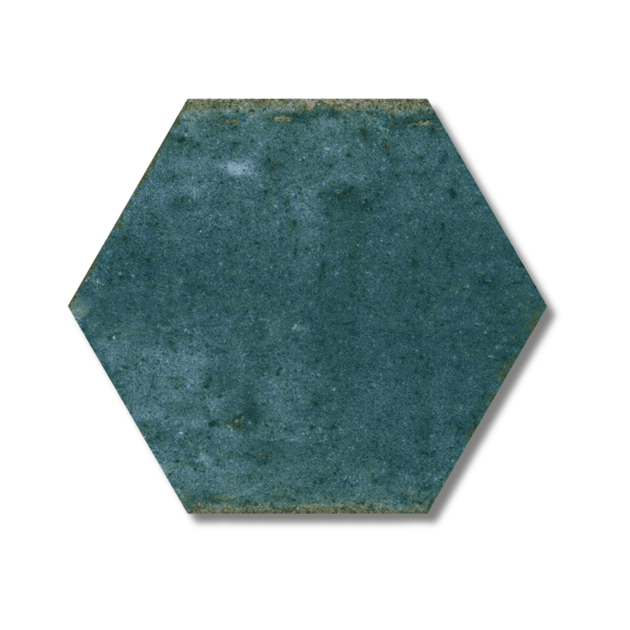 Hope Blue hex gloss tile wall
