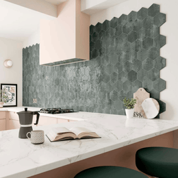 Gloss finish hexagon tile for walls