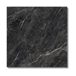 Zeus Midnight Black polished tile close-up