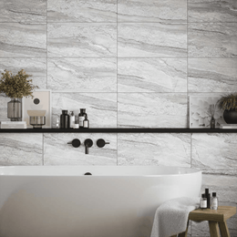Soft grey ceramic tile 300x600