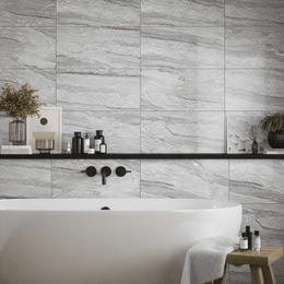 Gloss grey ceramic tile 300x600