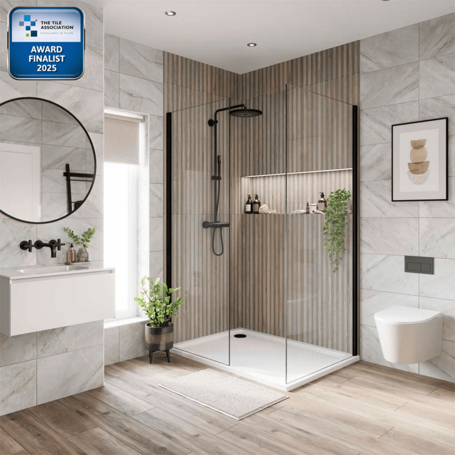 Dark oak effect porcelain panel