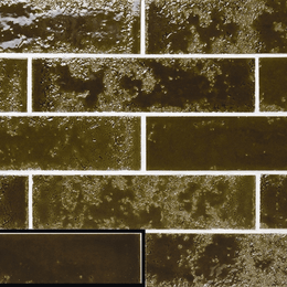 Stylish glossy ceramic green metro tiles layout