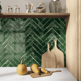 Elegant glossy ceramic Basil Green metro design