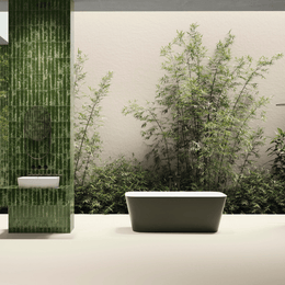 Modern glossy crocodile green ceramic metro tiles