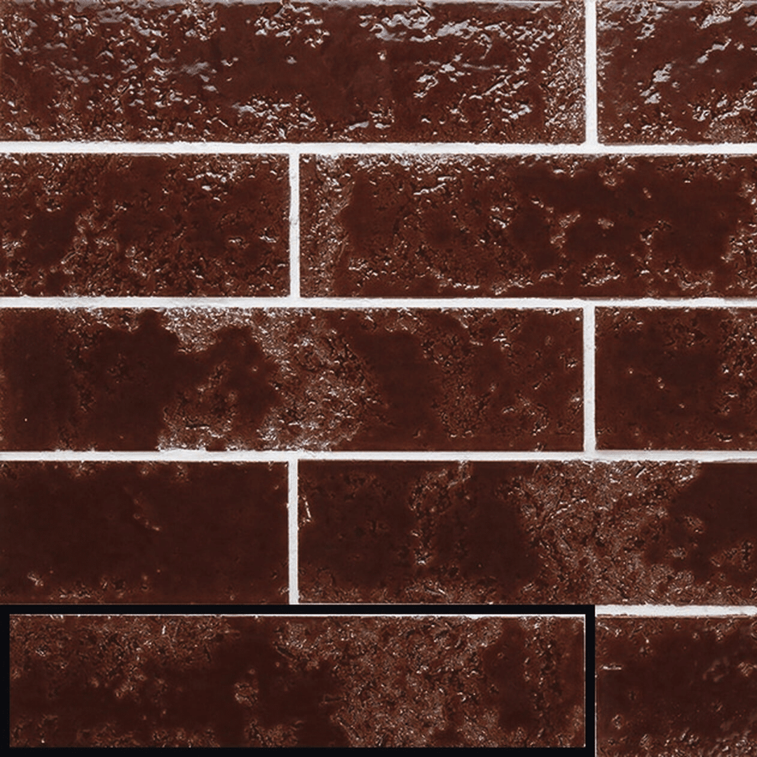 Espresso brown ceramic metro tiles with glossy effect