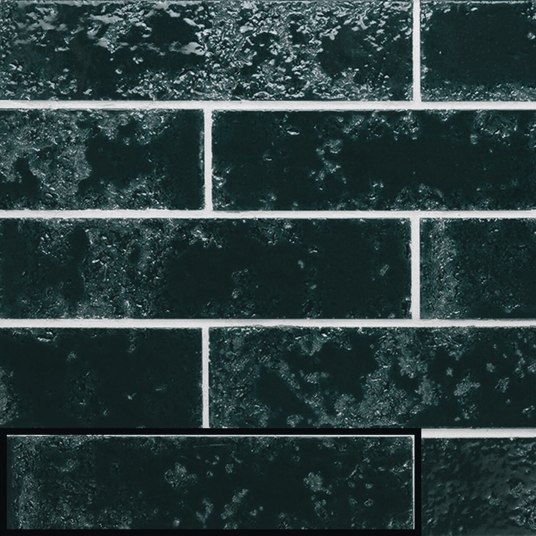 Glossy blue ceramic metro tiles for wall design