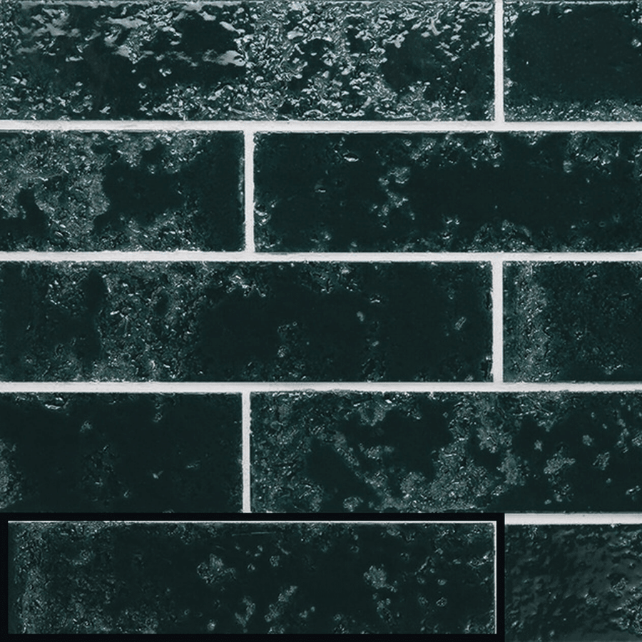 Glossy blue ceramic metro tiles for wall design