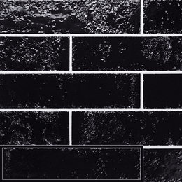 Glossy ceramic metro tiles in black finish