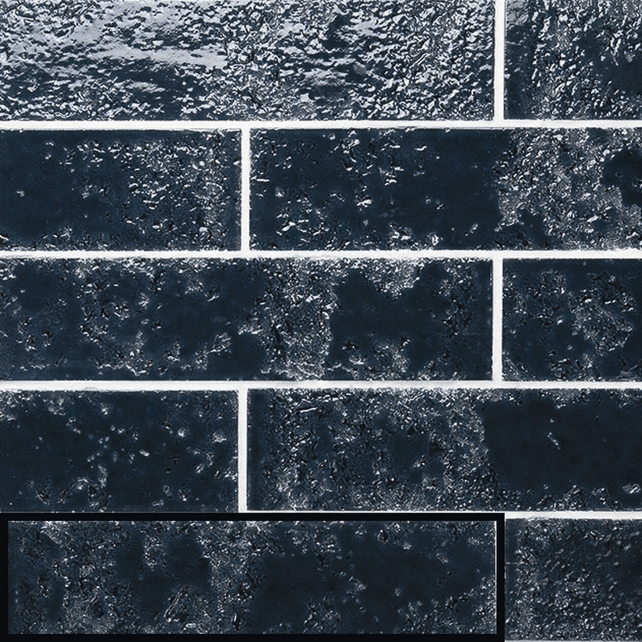 Glossy ceramic Prussian Blue metro wall tiles