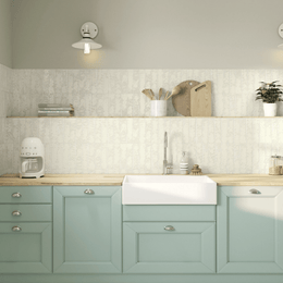 Pukkaia Sage Blue glossy ceramic metro wall tiles