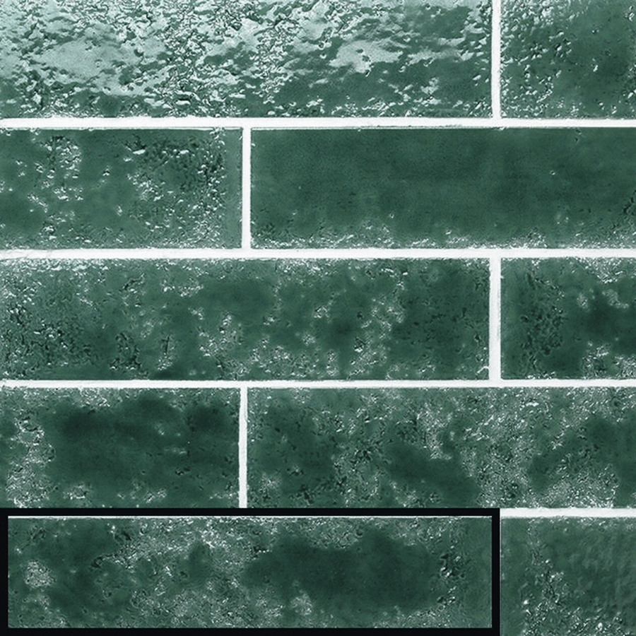 Glossy sage blue ceramic metro tiles for walls