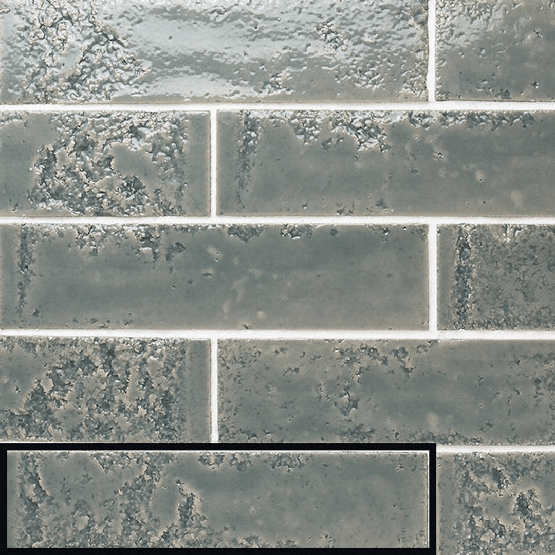 Pukkaia Steel Blue glossy ceramic metro wall tiles