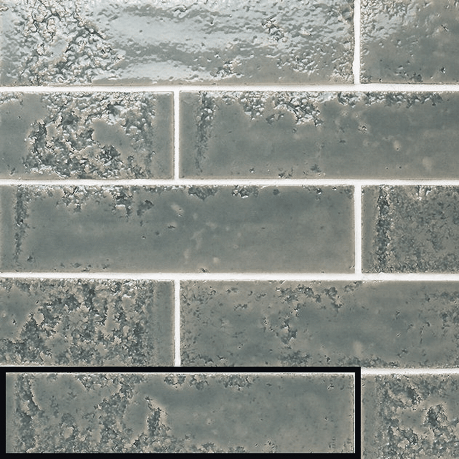 Glossy steel blue ceramic metro tiles for walls