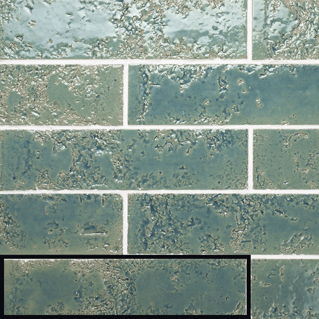 Glossy teal blue ceramic metro tiles for walls