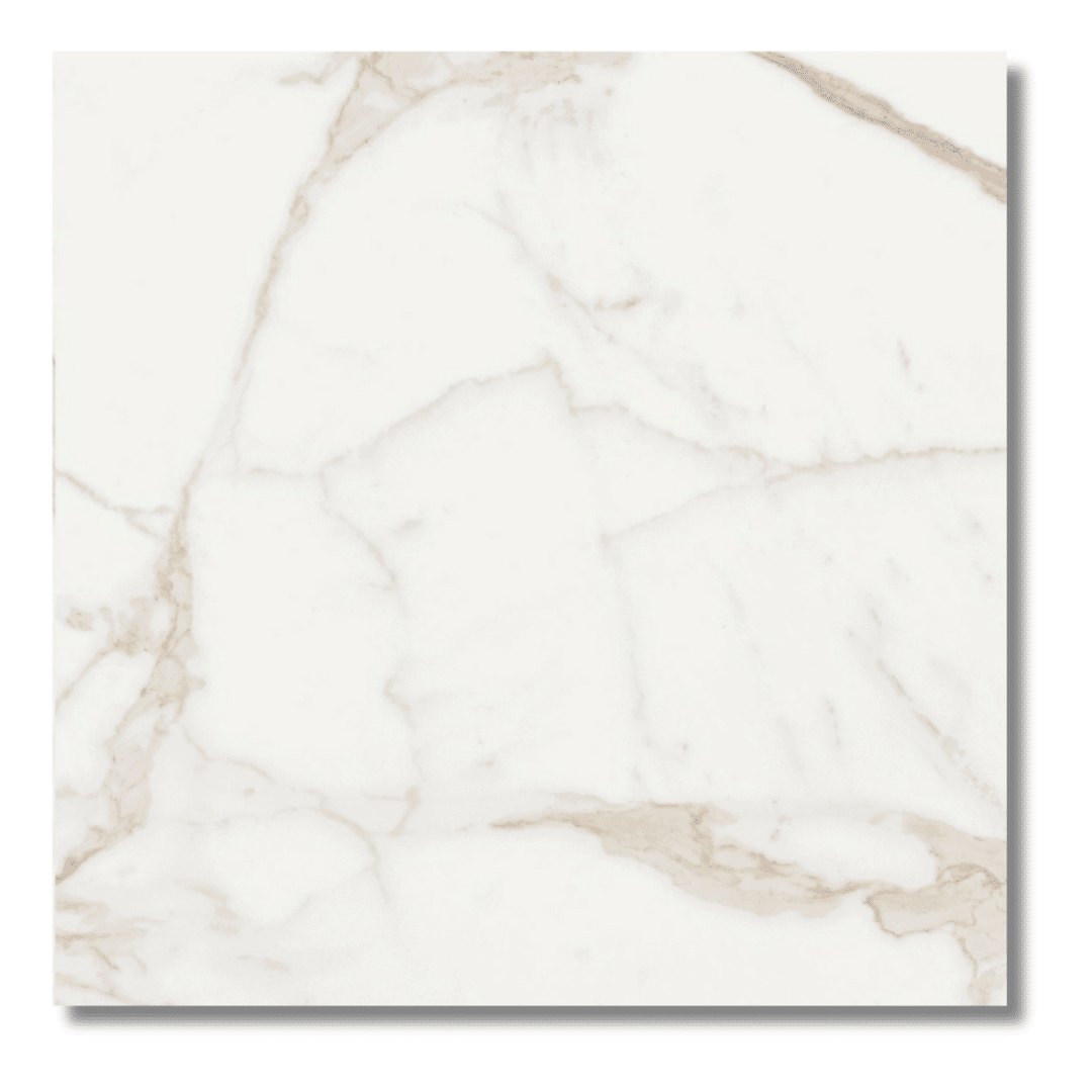 Gloss finish porcelain tiles showing marble inspired texture