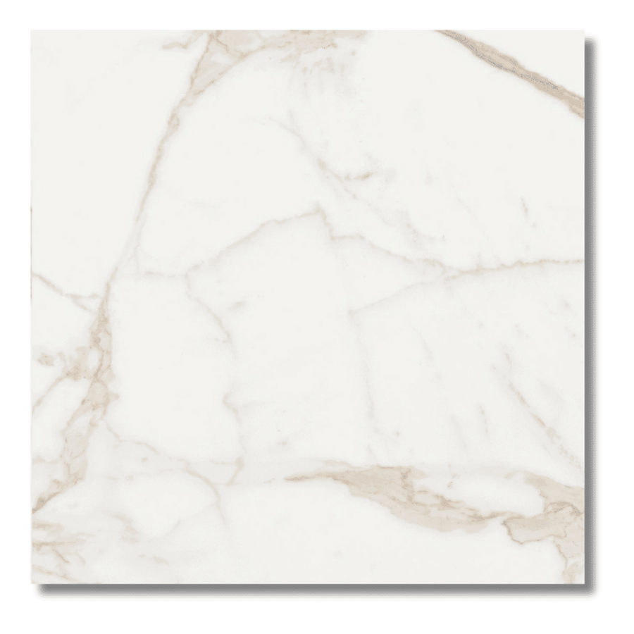 Gloss finish porcelain tiles showing marble inspired texture