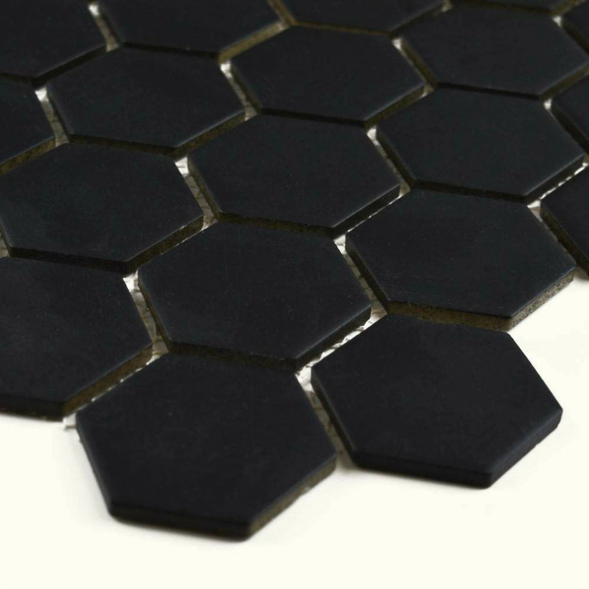 Pixel Black Hexagon mosaic wall and floor tile design