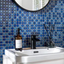 Decorative blue mosaic tiles for porcelain wall floor applications
