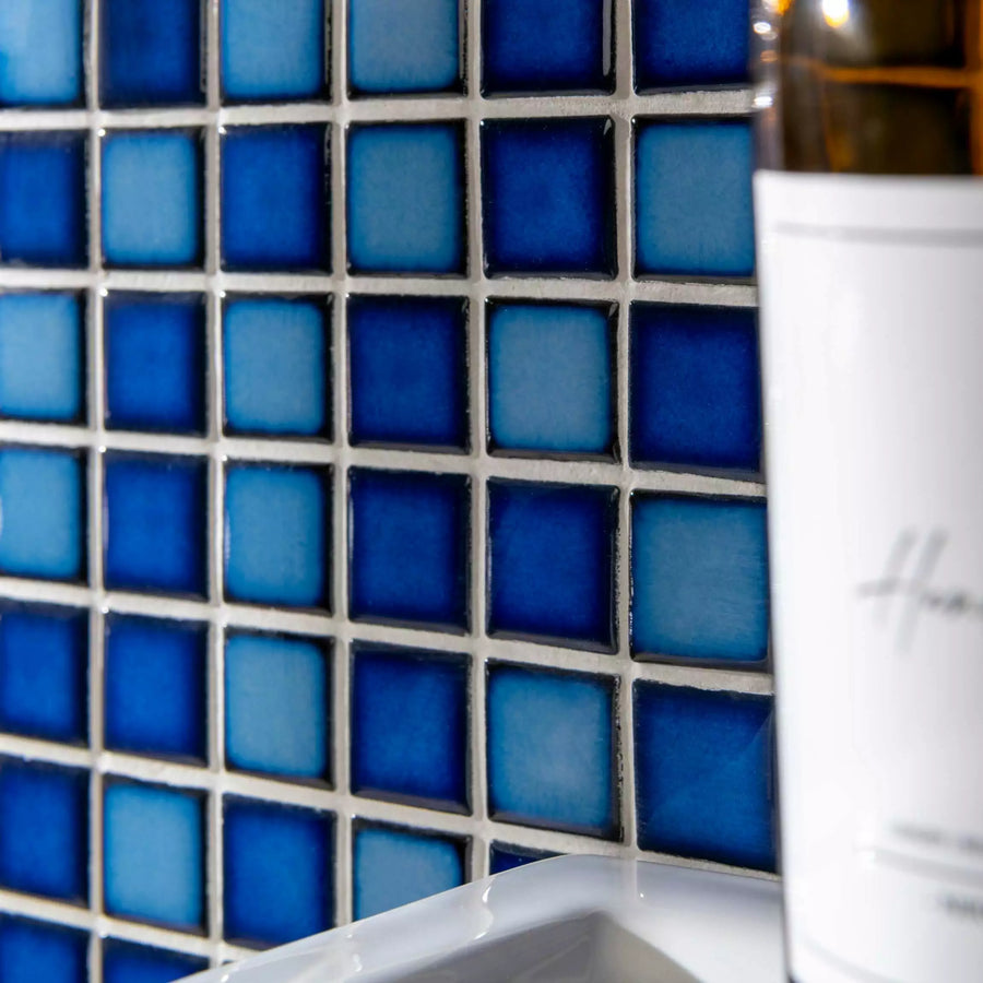 Blue mosaic porcelain tiles for decorative wall floor design