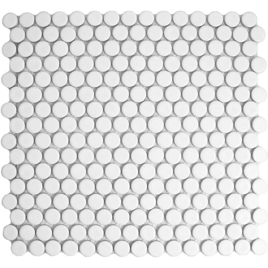 Pixel White circular gloss porcelain mosaic wall floor tiles