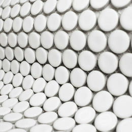 White porcelain circular mosaic tiles for wall and floor