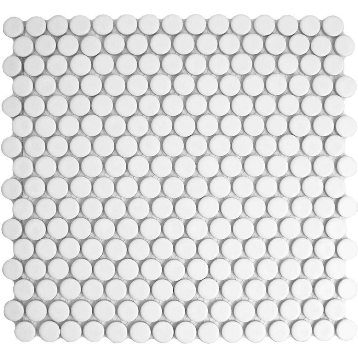 White porcelain circular mosaic wall and floor tile design