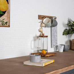 White circular porcelain mosaic tiles for wall and floor