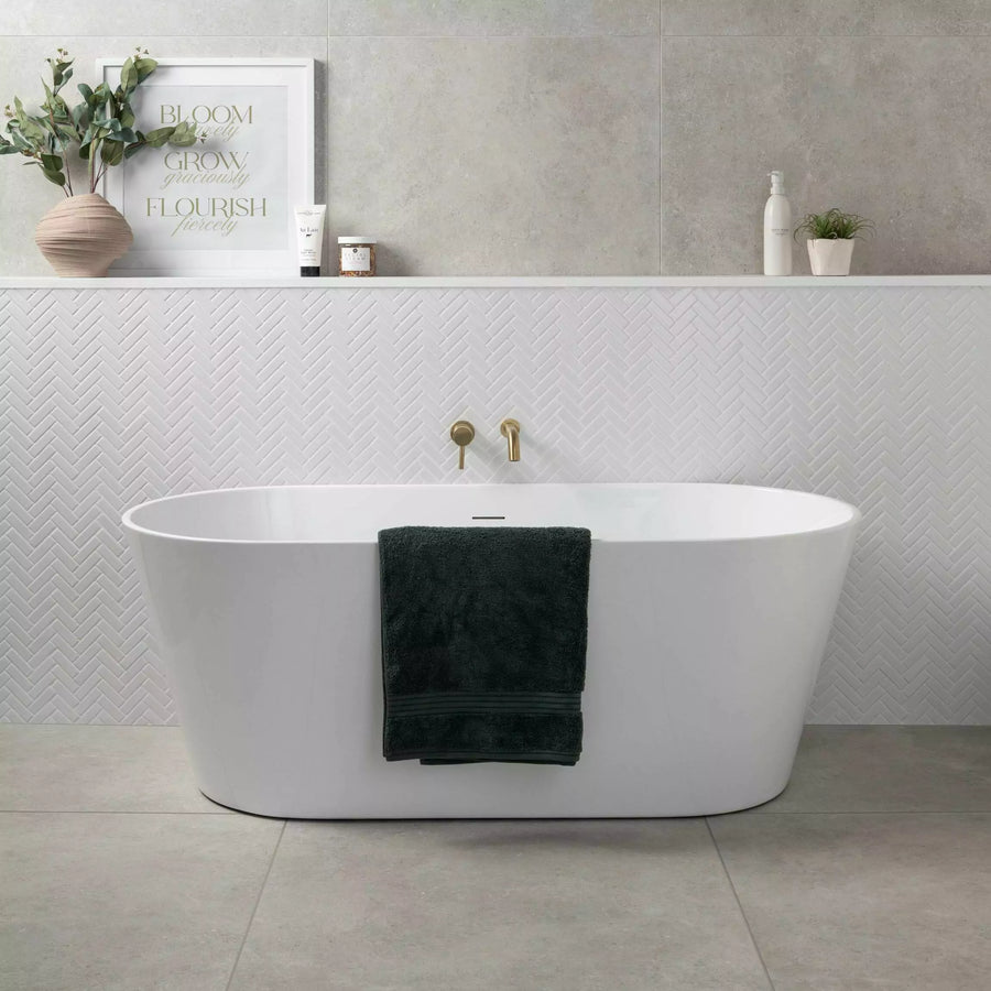 Polished white porcelain mosaic wall and floor tile design