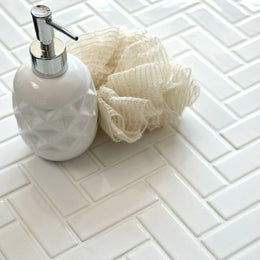 White herringbone porcelain tiles for modern wall floors