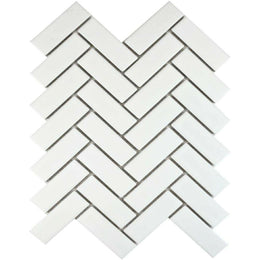 Pixel White Herringbone Matt porcelain wall floor tiles