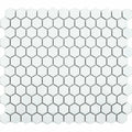 Pixel White Hexagon Gloss porcelain mosaic wall floor tiles