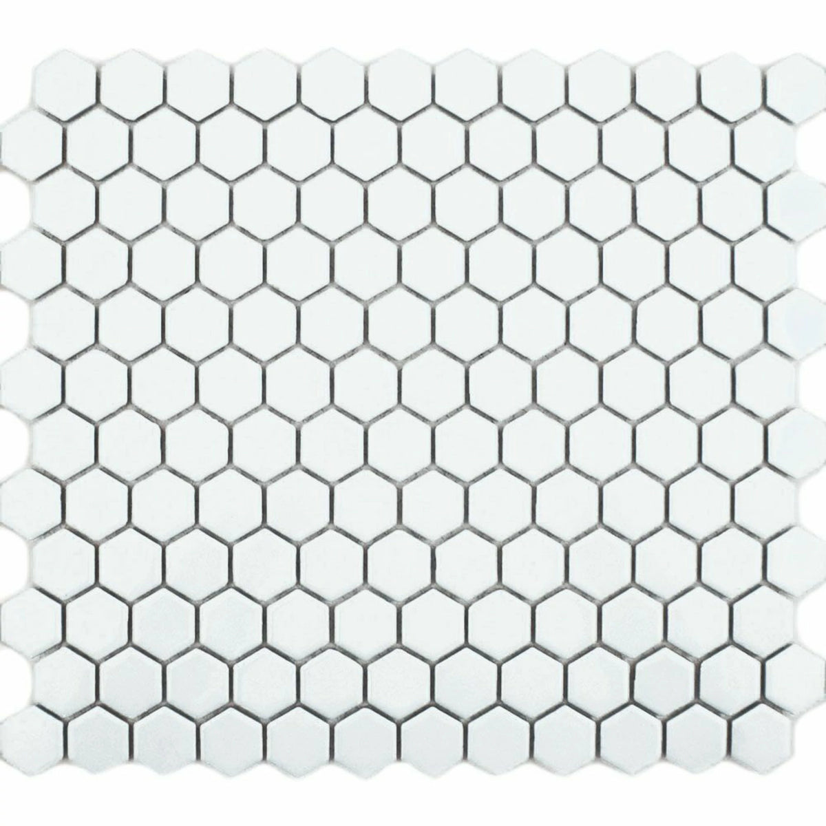 Pixel White Hexagon Gloss porcelain mosaic wall floor tiles
