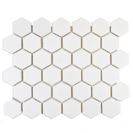 Pixel White hexagon gloss porcelain mosaic wall floor tiles