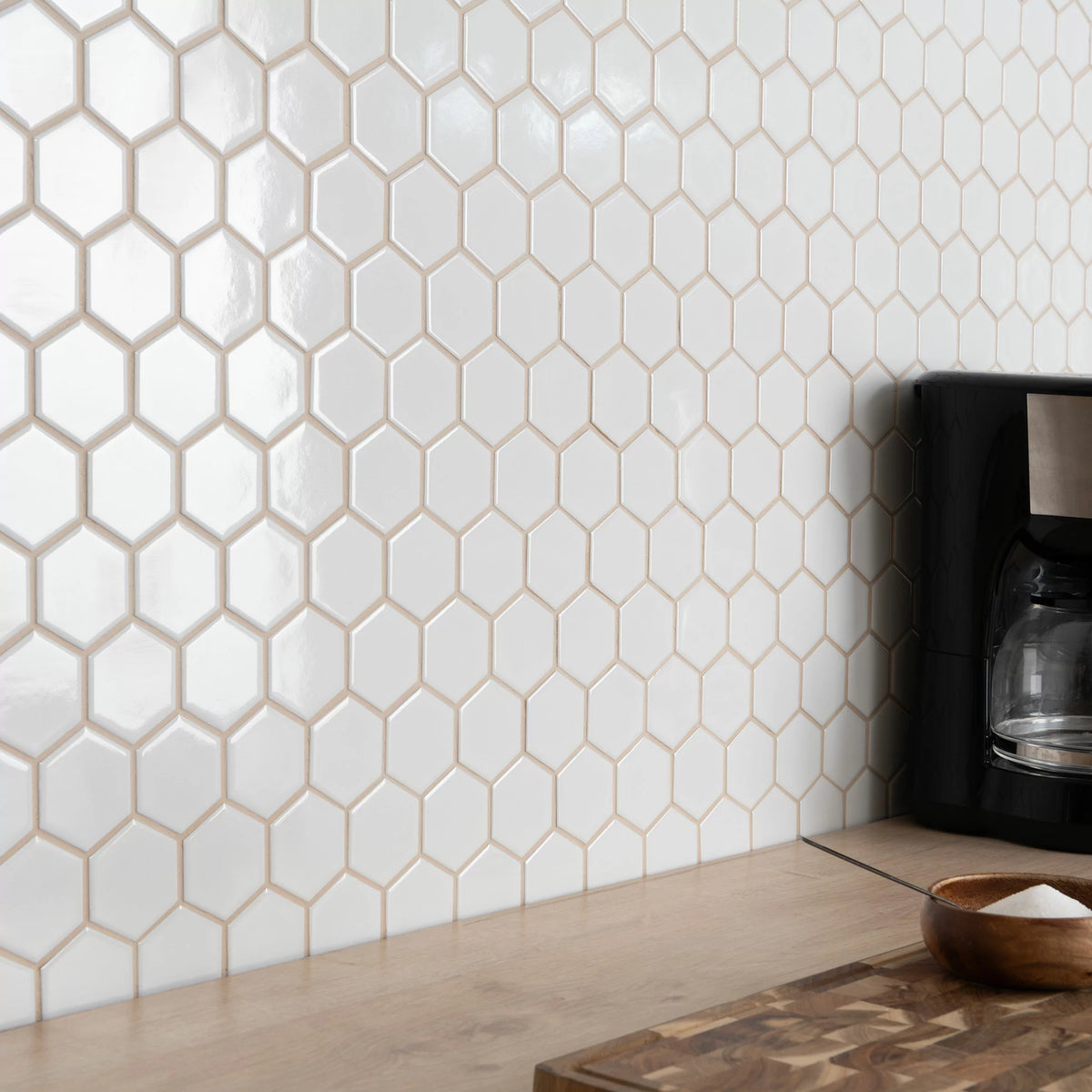 Modern white hexagon porcelain mosaic tiles for walls floors