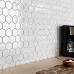 Modern white hexagon porcelain mosaic tiles for walls floors