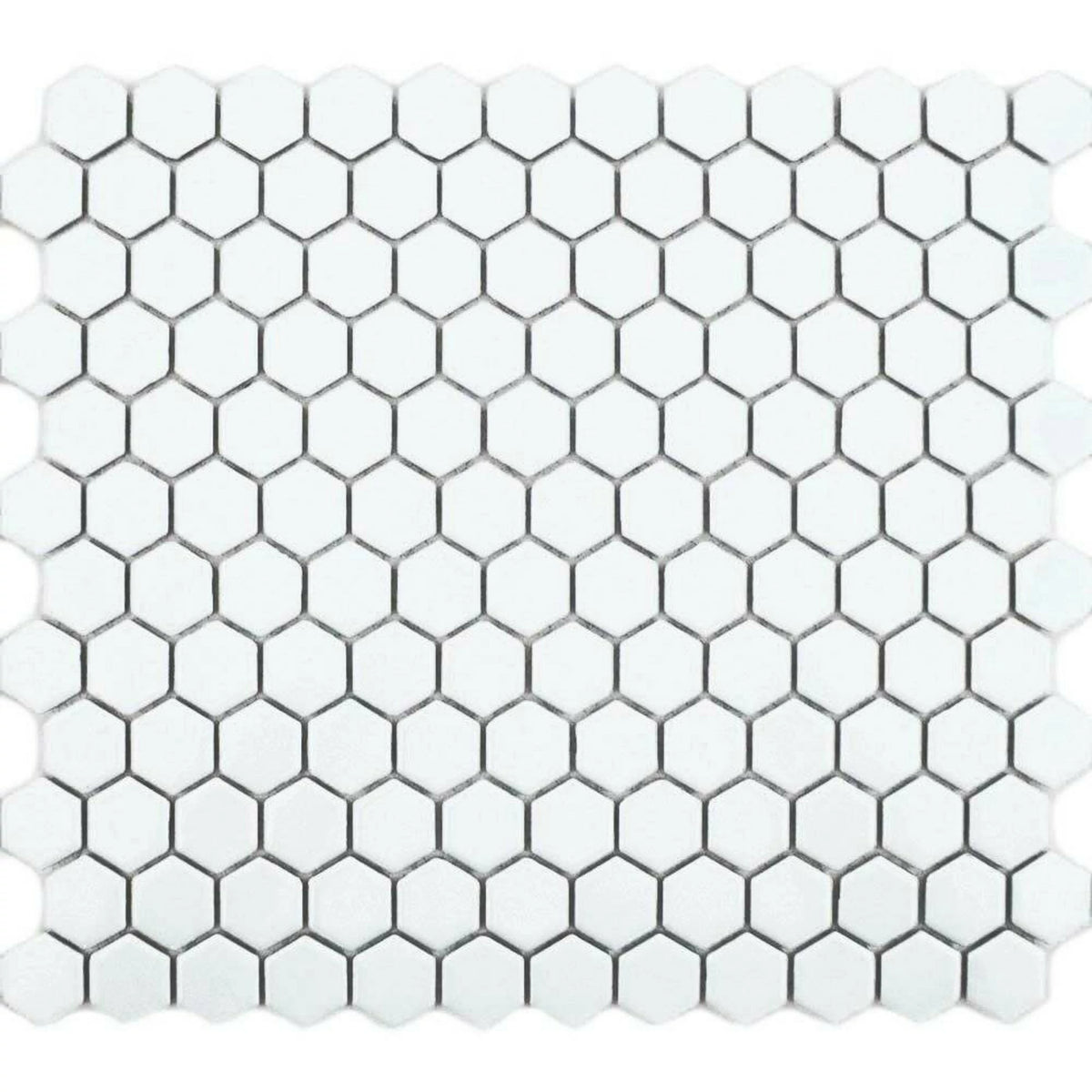 Pixel White Hexagon Matt porcelain wall floor mosaic tiles
