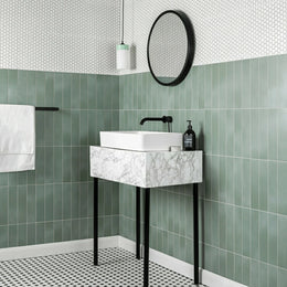 White hexagon mosaic tiles for contemporary wall floor designs