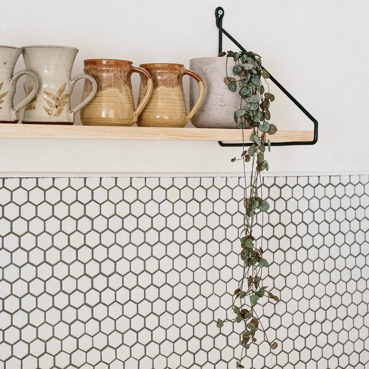 White porcelain mosaic wall and floor tile design