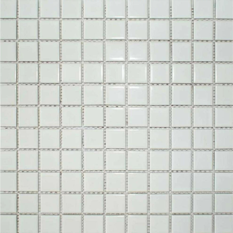 Gloss white porcelain mosaic tiles for interior walls floors