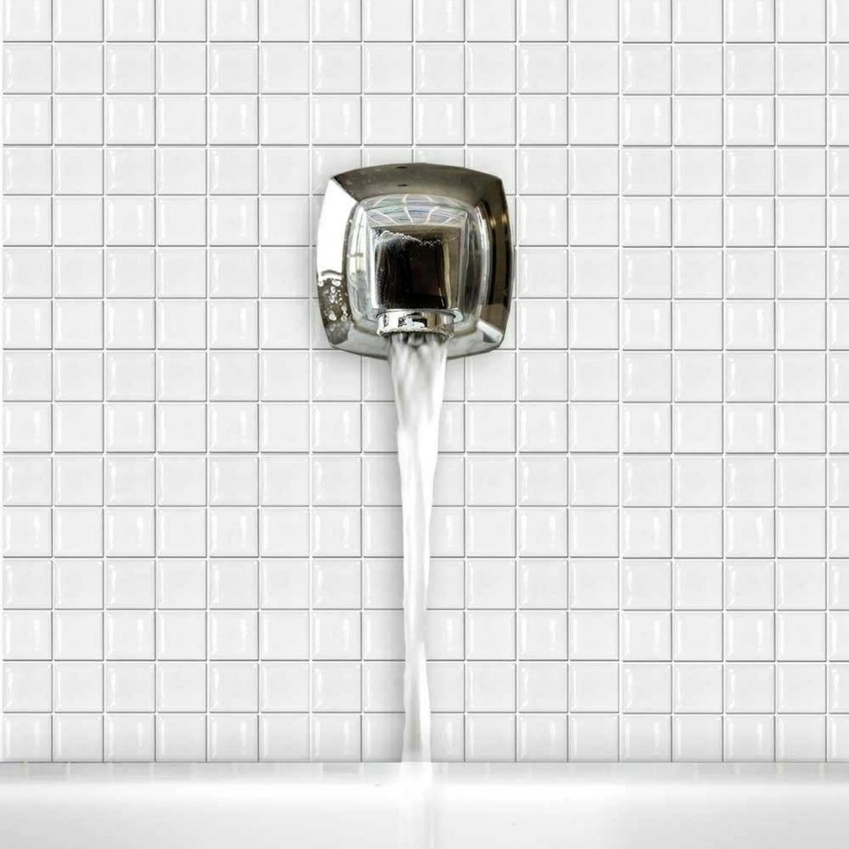 White porcelain mosaic tiles with polished glossy finish