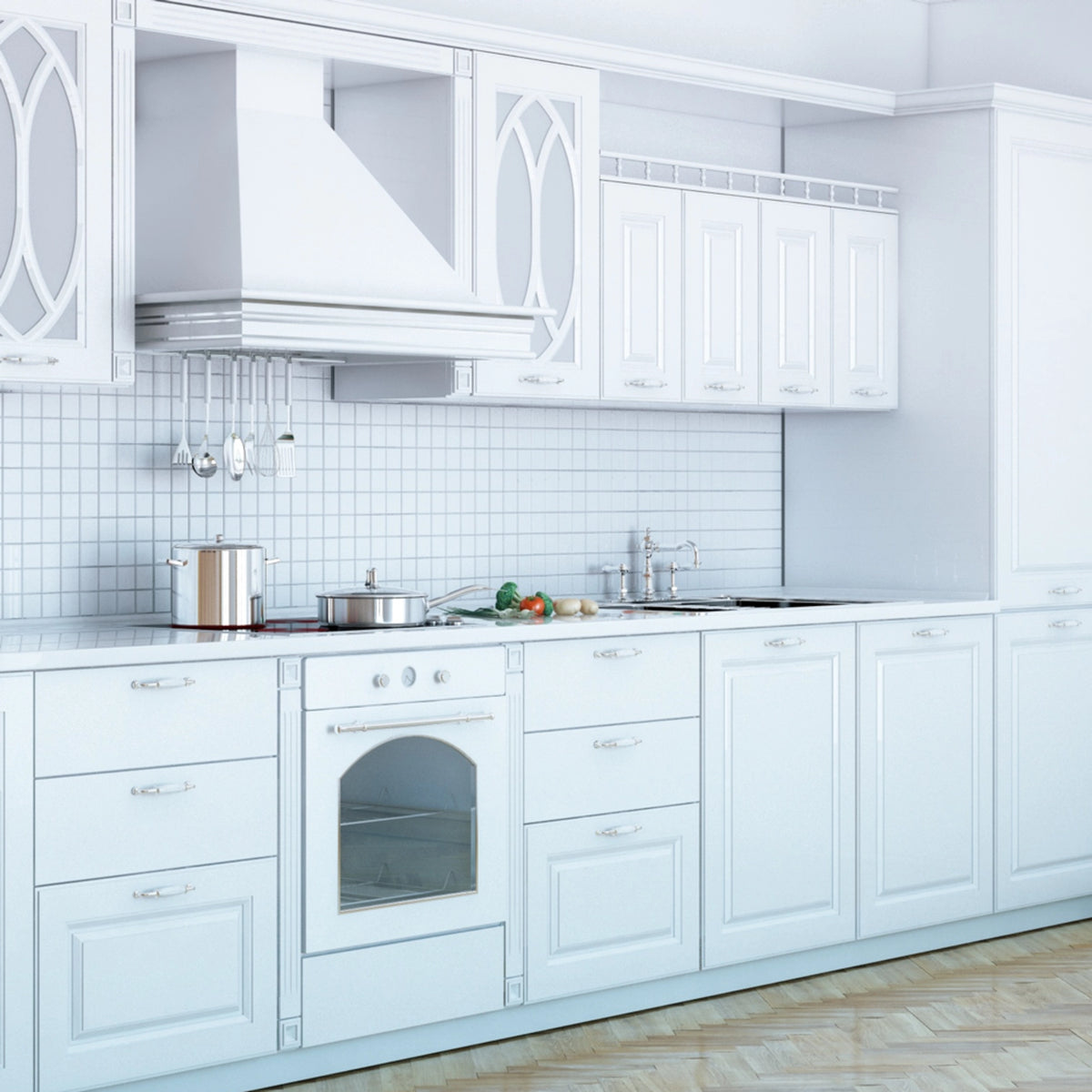 Modern white porcelain mosaic tiles with glossy surface