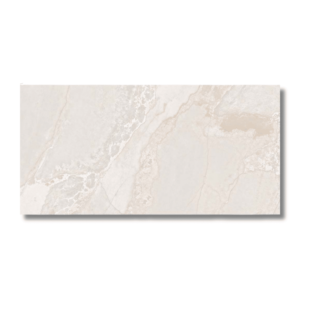 Elegant cream porcelain tile with lappato finish