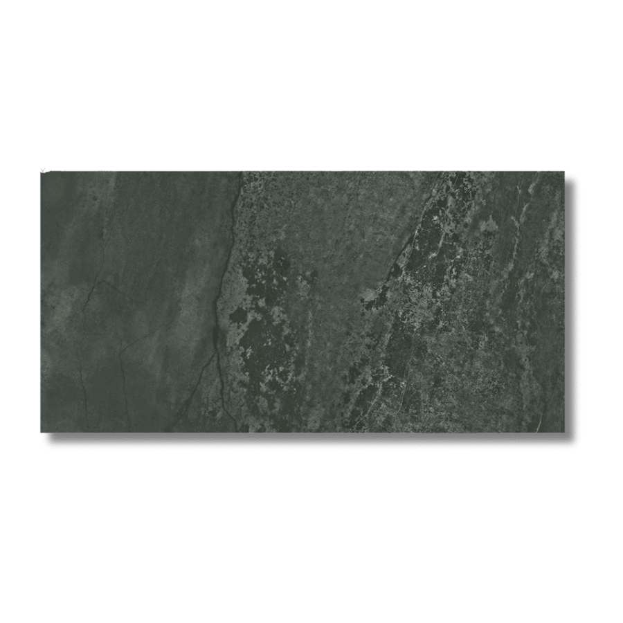 Modern metallic green lappato porcelain tile interior use