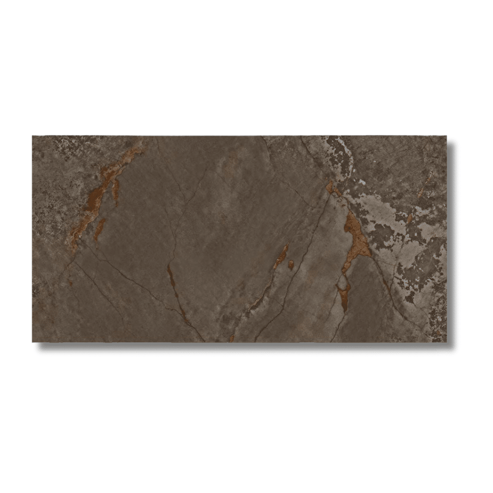 Lappato finish brown metallic porcelain tile for interiors