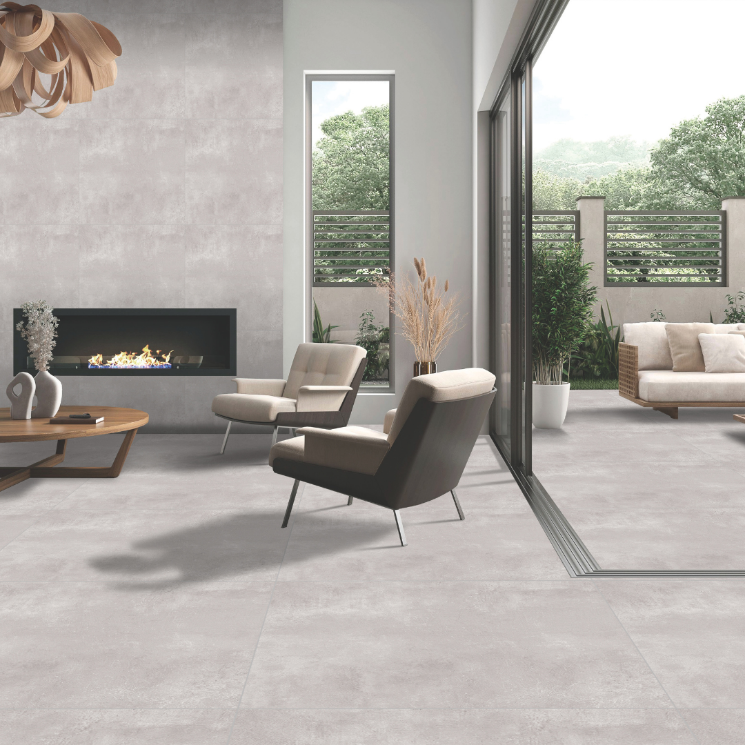 Prevaro Grigio grey stone effect wall and floor tiles