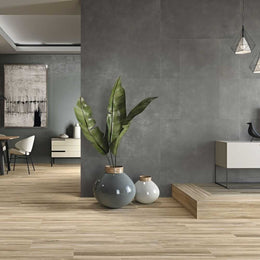 Quayside Coal Grey 600x1200 Matt Concrete Effect Porcelain Tile - Render